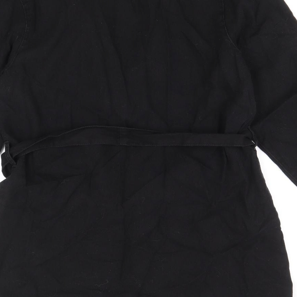 TU Womens Black Cotton A-Line Size 8 V-Neck Pullover