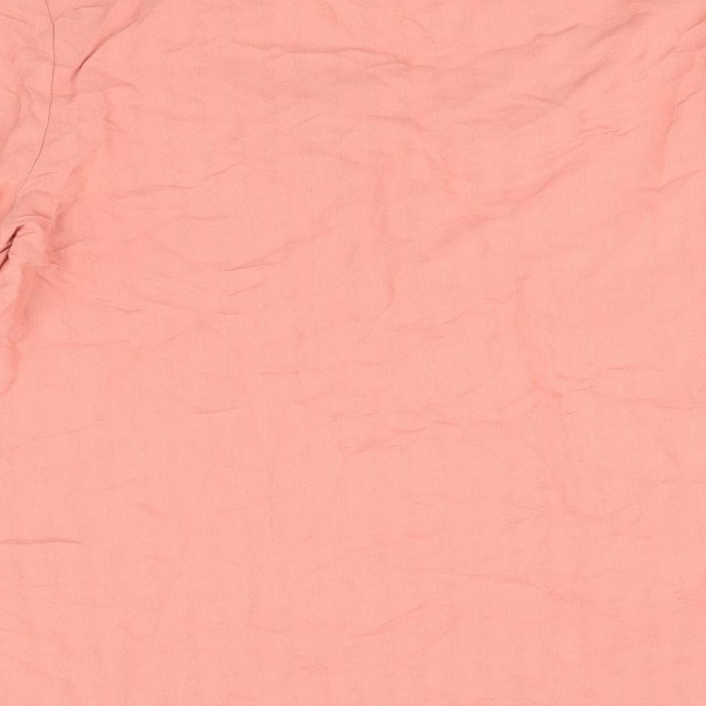F&F Womens Pink Viscose Basic Blouse Size 14 V-Neck - Pussy Bow Neck