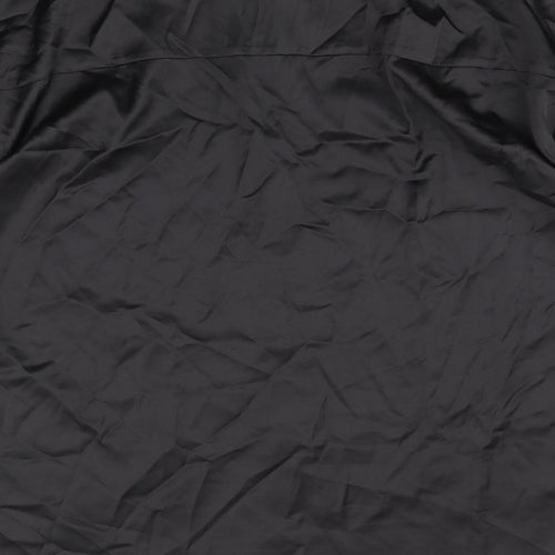 SheIn Womens Black Polyester Basic Button-Up Size L V-Neck