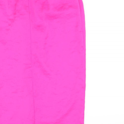 Miss Selfridge Womens Pink Polyester Straight & Pencil Skirt Size 6 Zip