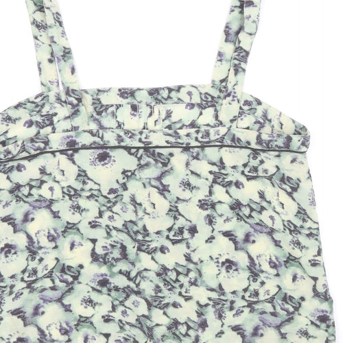 Topshop Womens Multicoloured Geometric Polyester Basic Tank Size 12 Square Neck