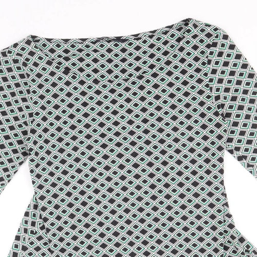 Marks and Spencer Womens Multicoloured Geometric Viscose A-Line Size 8 Round Neck Pullover
