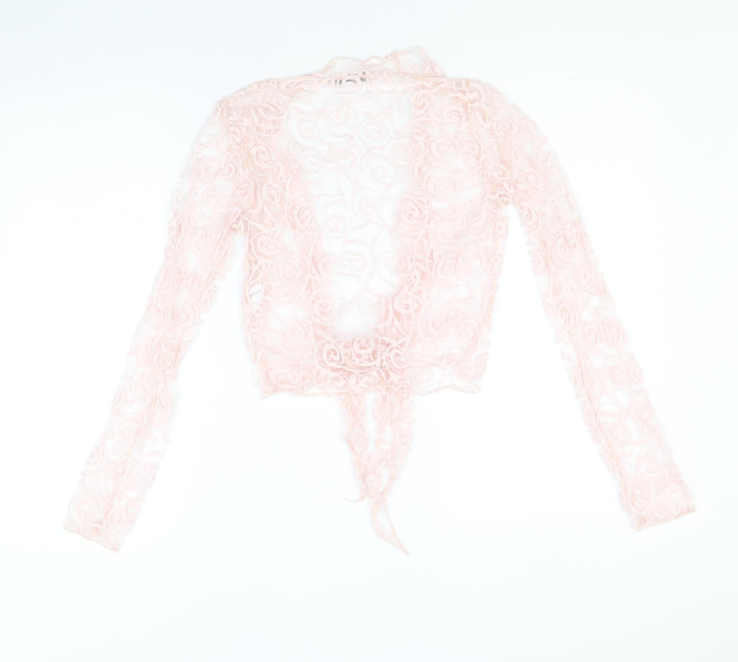 Obsession Womens Pink Geometric Viscose Wrap Blouse Size 10 V-Neck