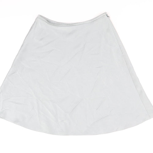 Precis Womens Grey Polyester Swing Skirt Size 10 Zip