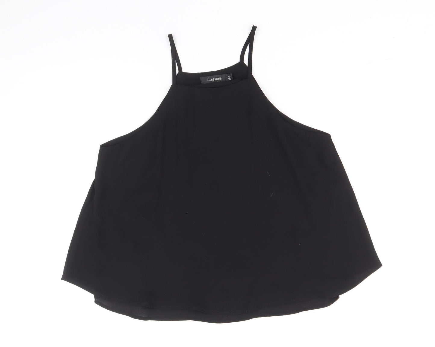 Glassons Womens Black Polyester Basic Tank Size 10 Round Neck