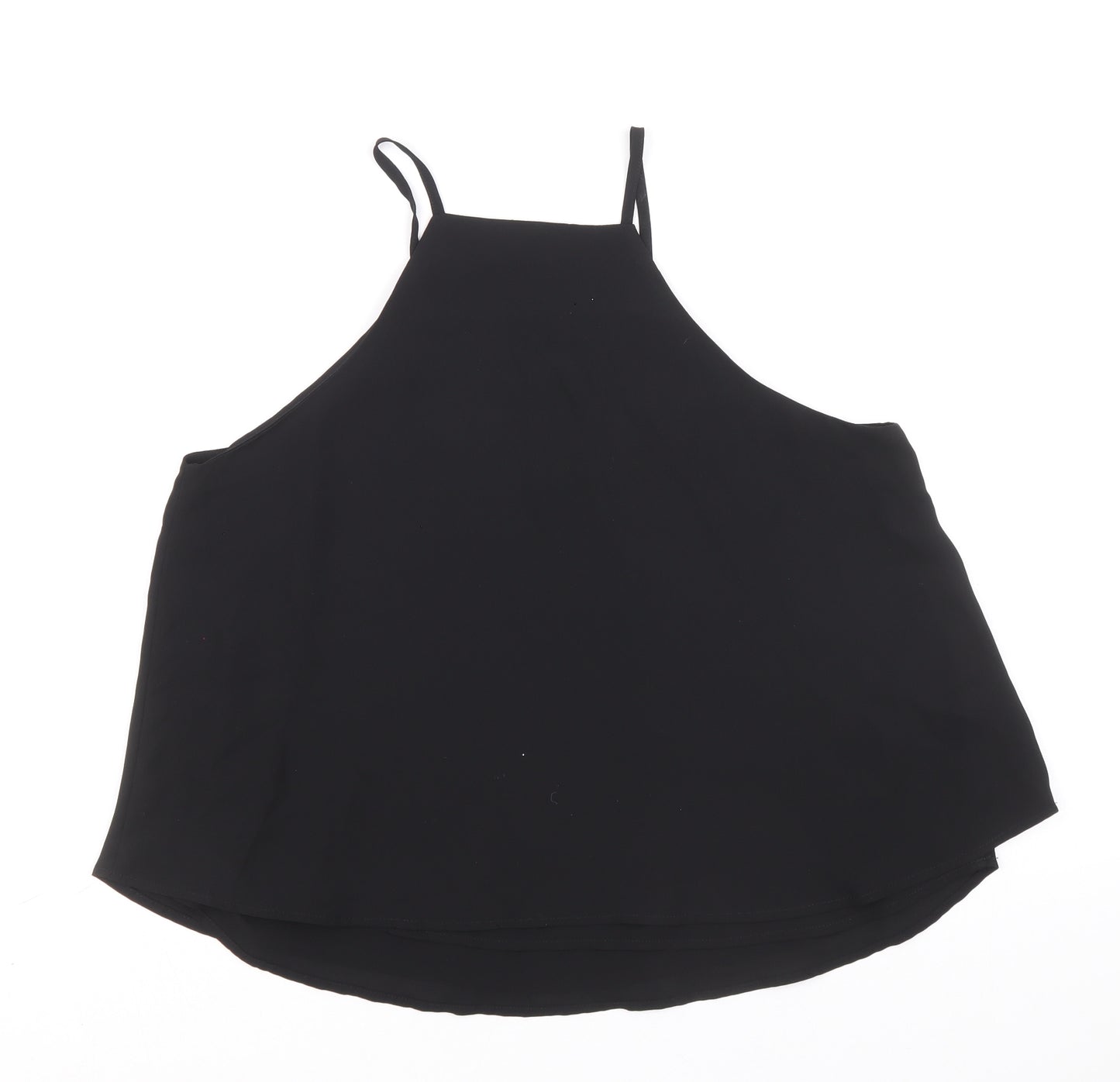 Glassons Womens Black Polyester Basic Tank Size 10 Round Neck