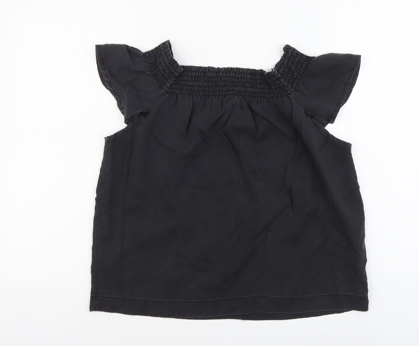 NEXT Womens Black Viscose Basic Blouse Size 12 Square Neck
