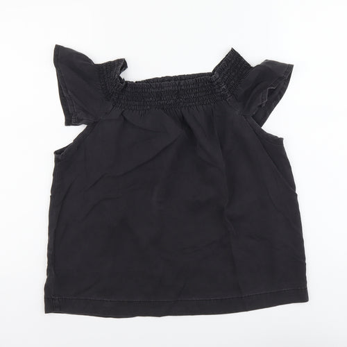 NEXT Womens Black Viscose Basic Blouse Size 12 Square Neck
