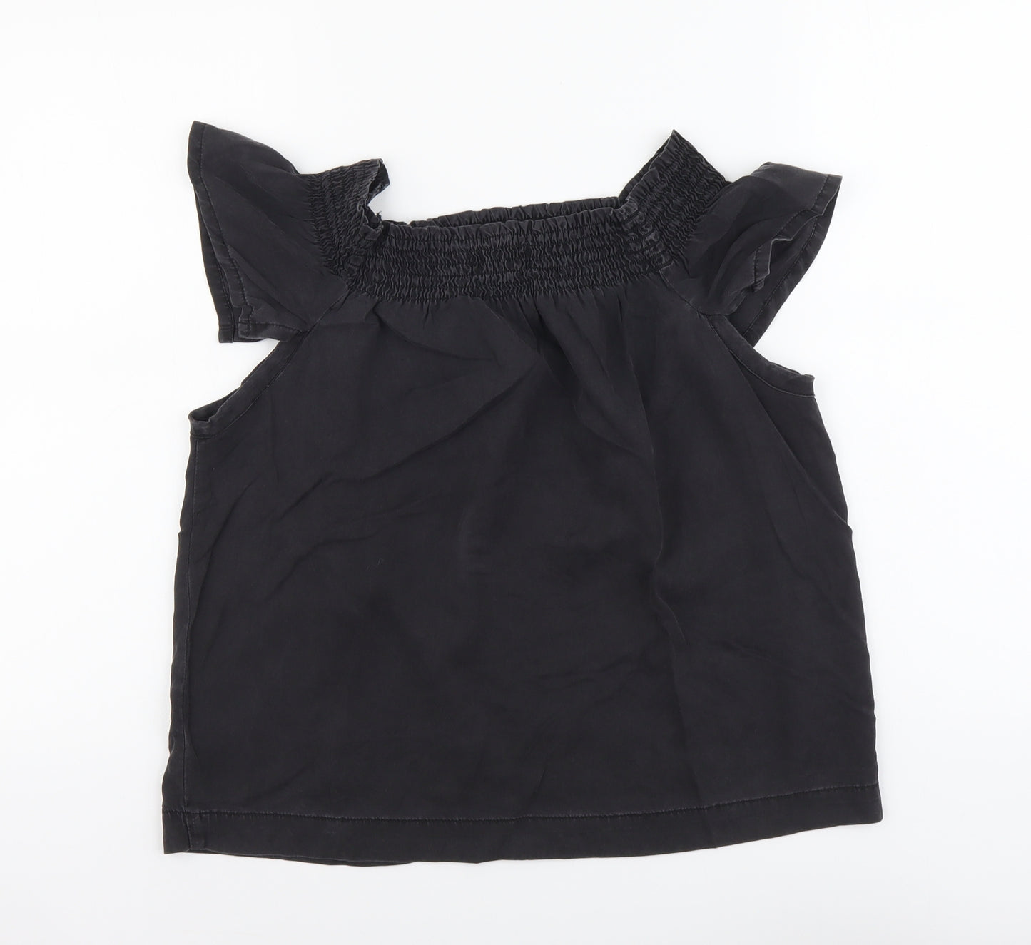 NEXT Womens Black Viscose Basic Blouse Size 12 Square Neck