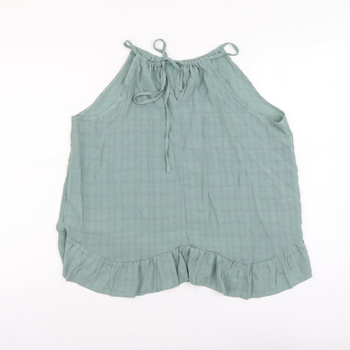 SheIn Womens Green Polyester Basic Tank Size L Boat Neck