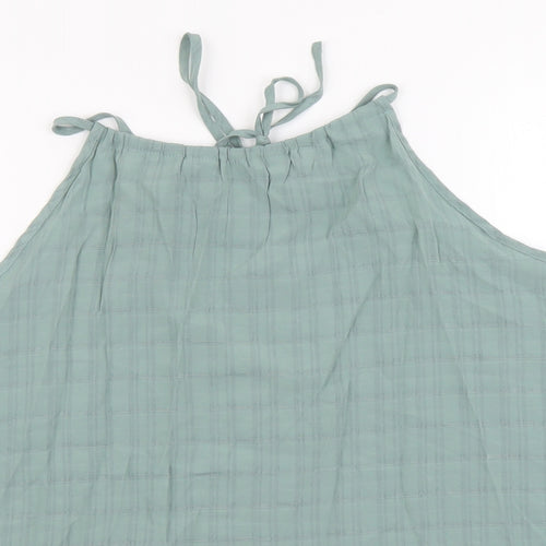 SheIn Womens Green Polyester Basic Tank Size L Boat Neck