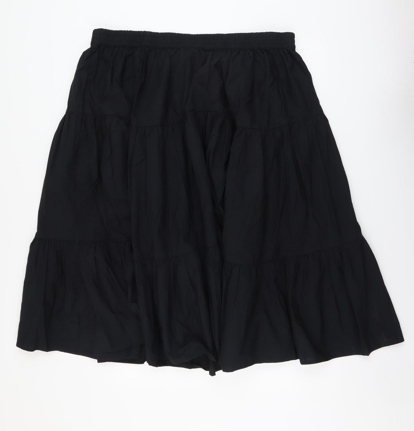Marks and Spencer Womens Black Cotton Swing Skirt Size 22