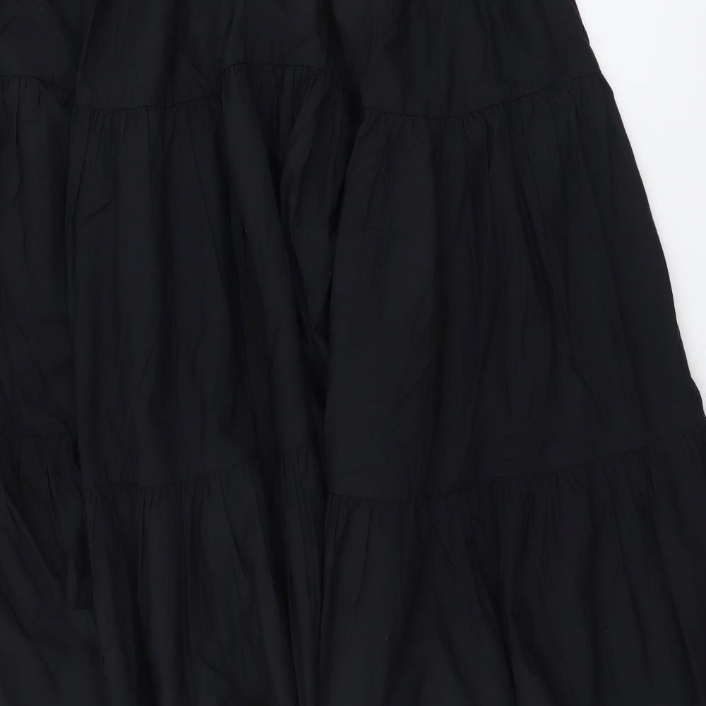 Marks and Spencer Womens Black Cotton Swing Skirt Size 22