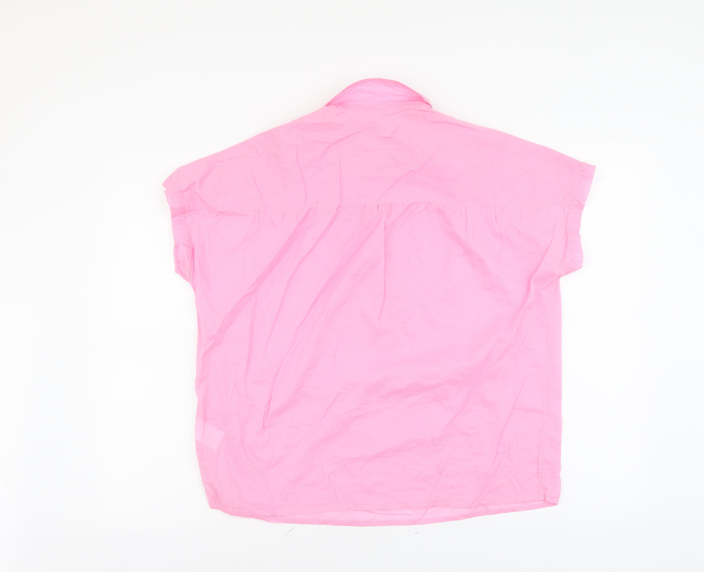 Hush Womens Pink Cotton Basic Blouse Size 8 Collared