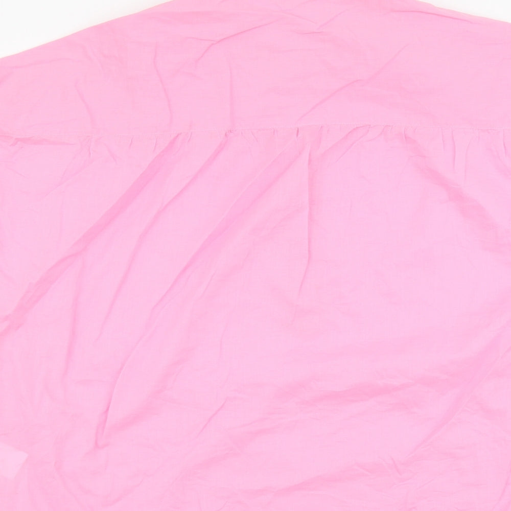 Hush Womens Pink Cotton Basic Blouse Size 8 Collared