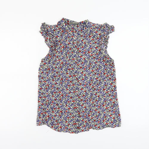 Oasis Womens Multicoloured Floral Viscose Basic Button-Up Size 14 V-Neck