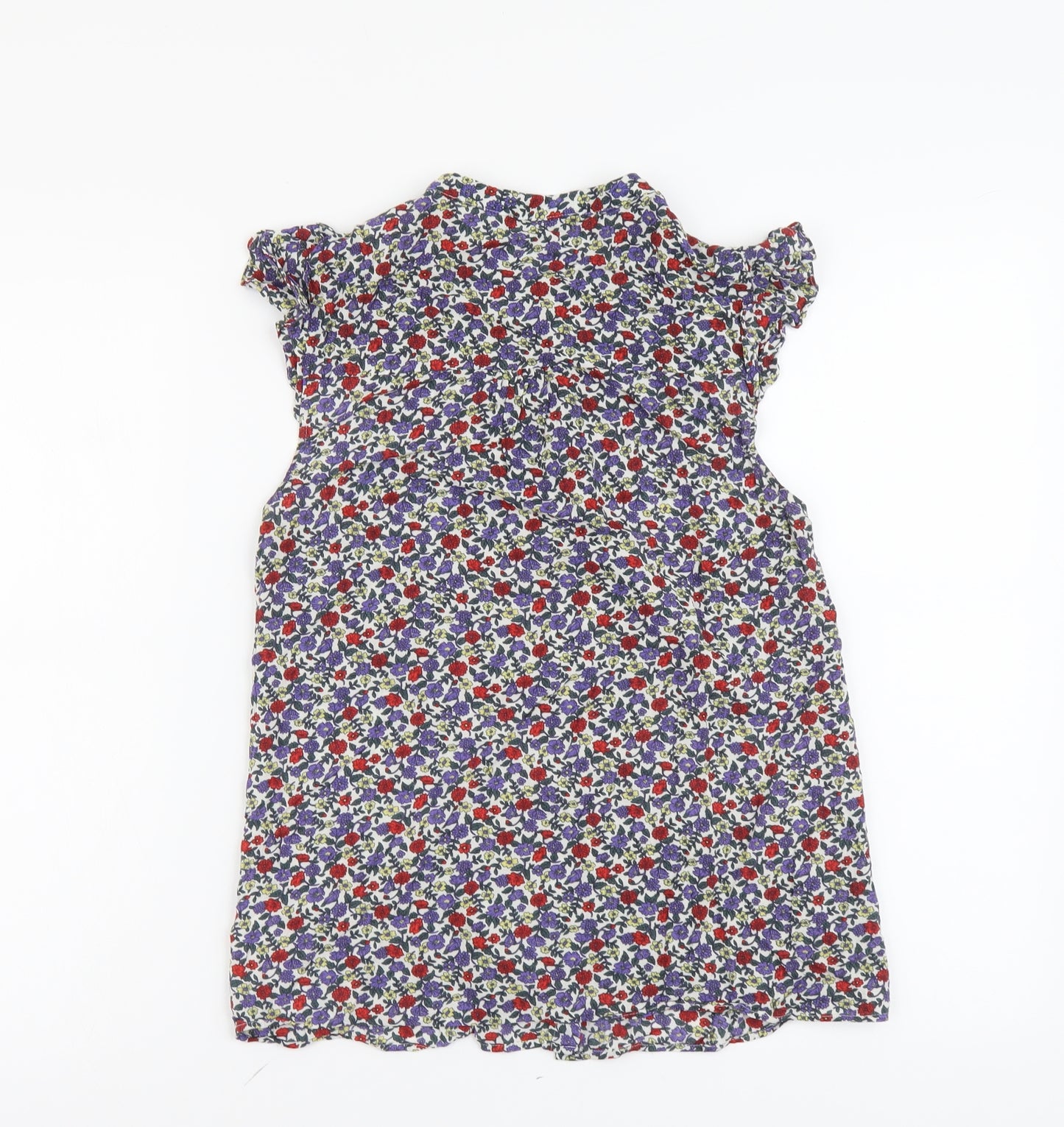 Oasis Womens Multicoloured Floral Viscose Basic Button-Up Size 14 V-Neck