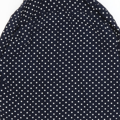 H&M Womens Beige Polka Dot Viscose Basic Button-Up Size 10 Collared