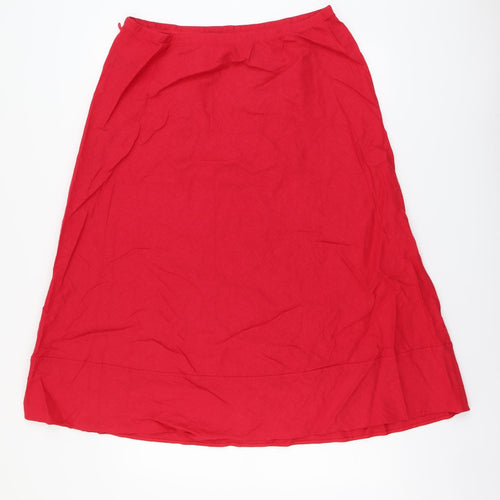 Marks and Spencer Womens Red Linen Swing Skirt Size 16