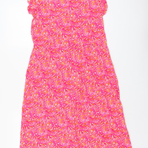 Nobodys Child Womens Pink Geometric Viscose A-Line Size 16 V-Neck Pullover