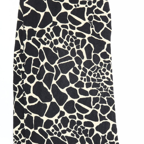 Atmosphere Womens Black Geometric Viscose Maxi Size 12 Scoop Neck Pullover