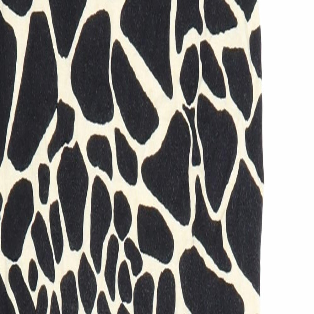 Atmosphere Womens Black Geometric Viscose Maxi Size 12 Scoop Neck Pullover