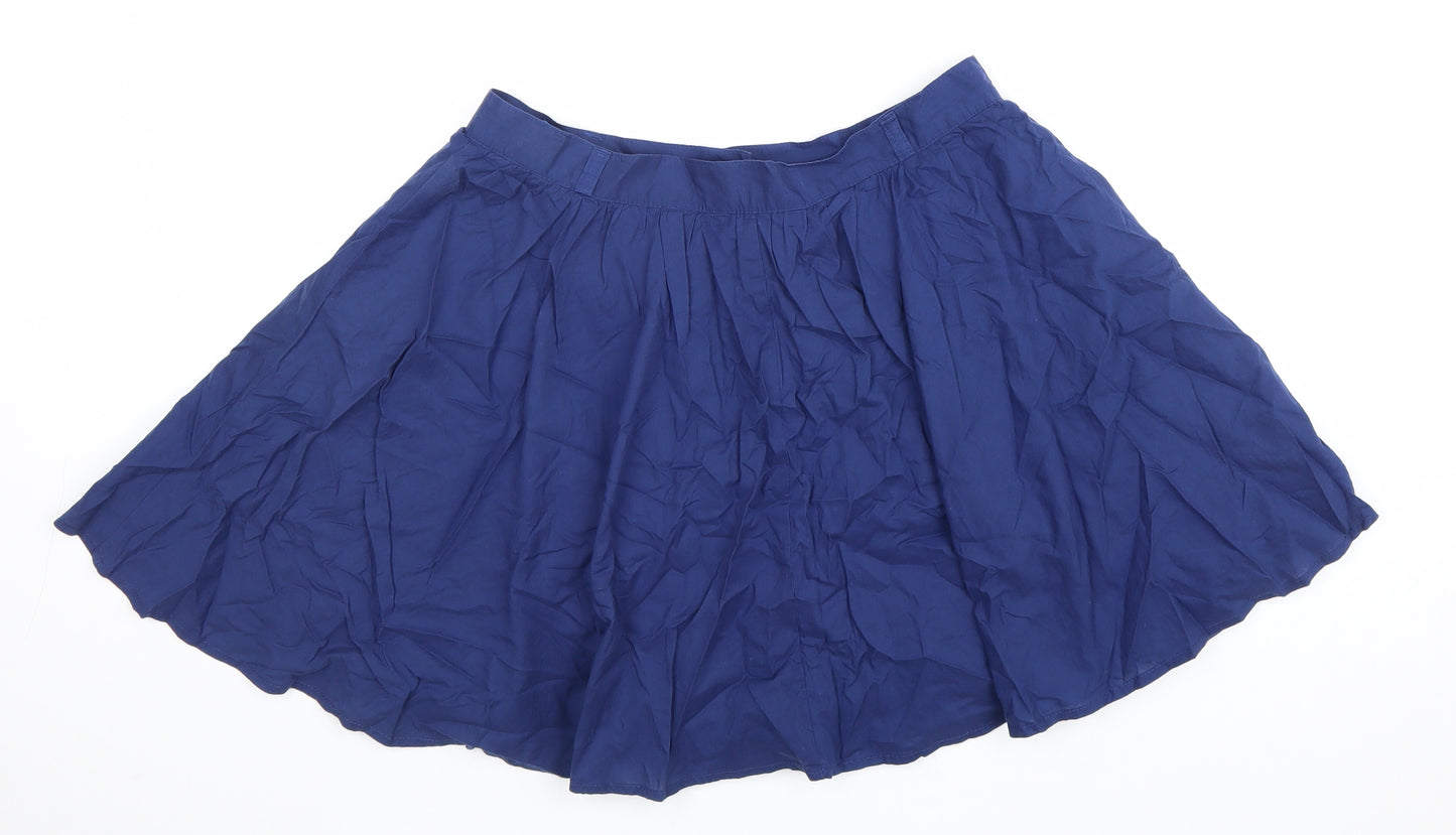 Red Herring Womens Blue Polyester Skater Skirt Size 12 Button