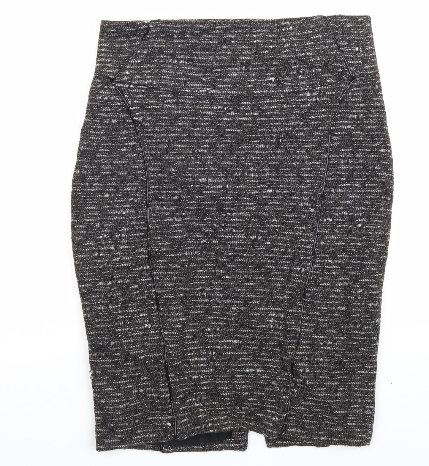 Zara Womens Brown Wool Straight & Pencil Skirt Size L Zip