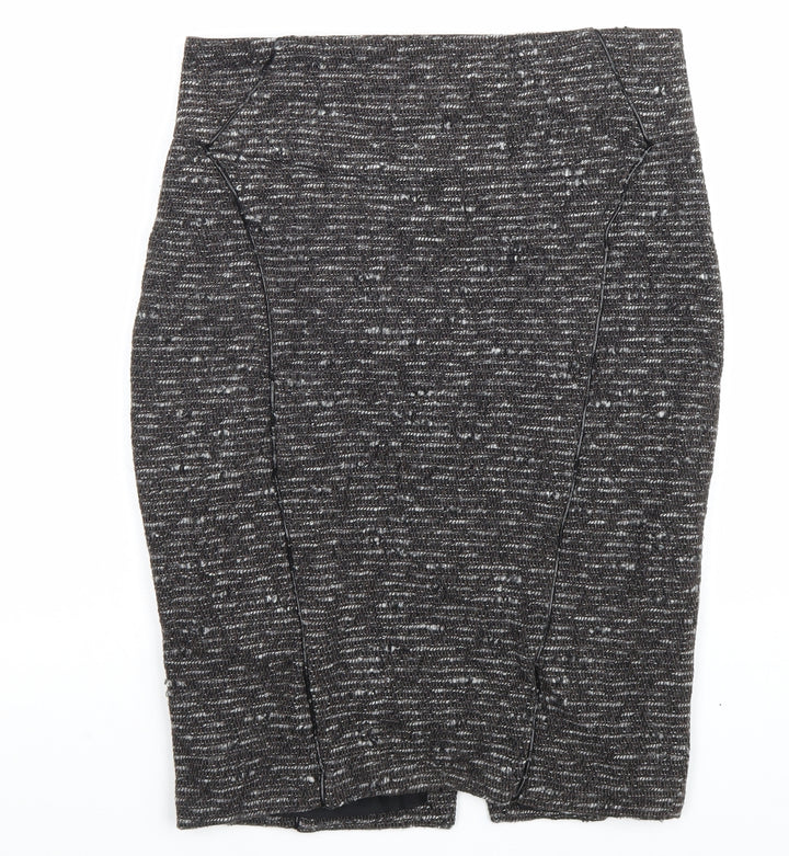 Zara Womens Brown Wool Straight & Pencil Skirt Size L Zip