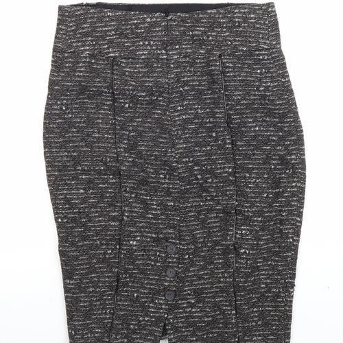 Zara Womens Brown Wool Straight & Pencil Skirt Size L Zip
