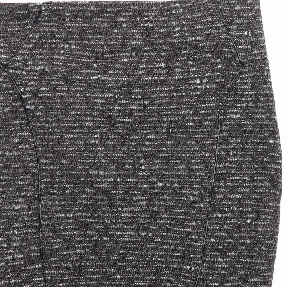 Zara Womens Brown Wool Straight & Pencil Skirt Size L Zip