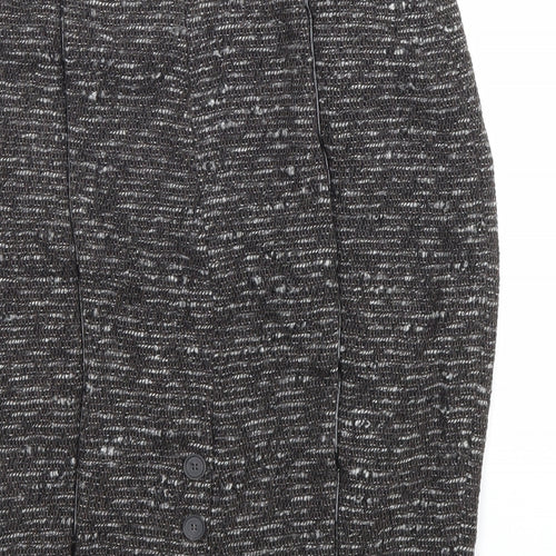 Zara Womens Brown Wool Straight & Pencil Skirt Size L Zip