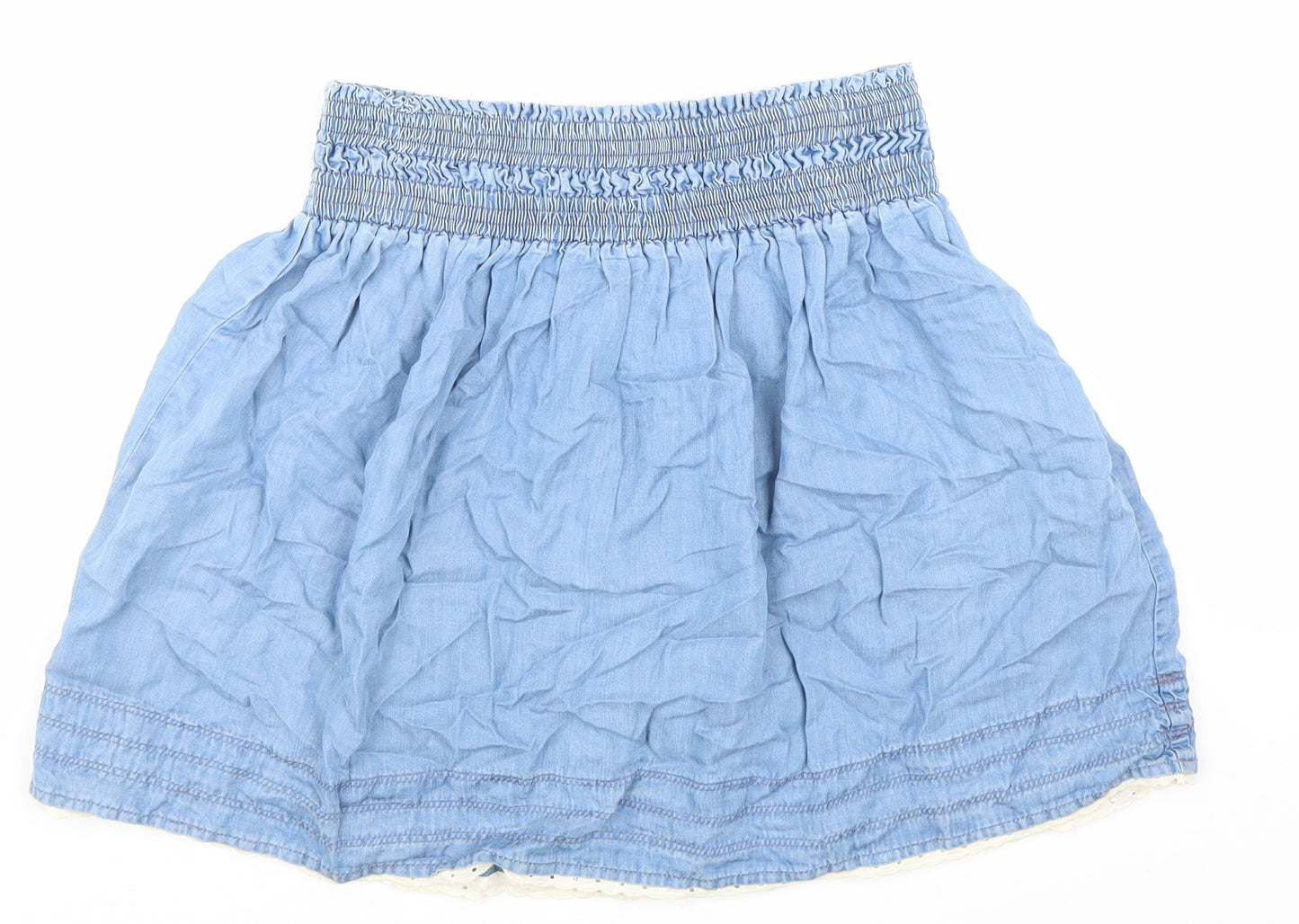 Zara Womens Blue Lyocell Skater Skirt Size M Hook & Loop