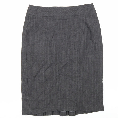 Warehouse Womens Grey Polyester Straight & Pencil Skirt Size 10 Zip
