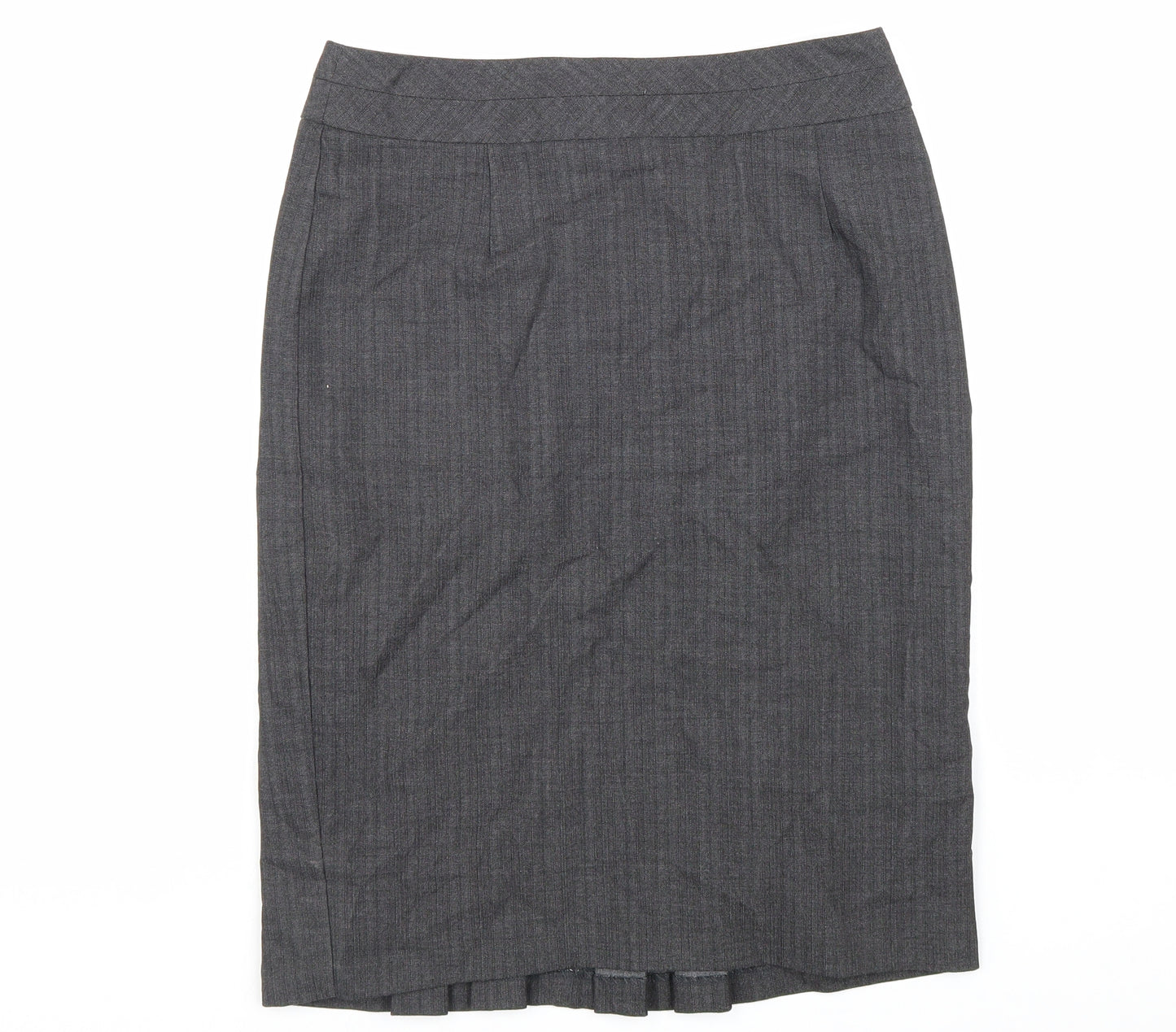 Warehouse Womens Grey Polyester Straight & Pencil Skirt Size 10 Zip
