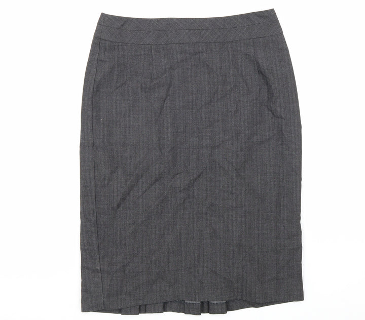 Warehouse Womens Grey Polyester Straight & Pencil Skirt Size 10 Zip