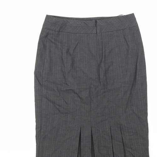 Warehouse Womens Grey Polyester Straight & Pencil Skirt Size 10 Zip