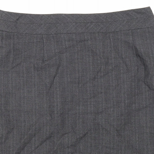 Warehouse Womens Grey Polyester Straight & Pencil Skirt Size 10 Zip