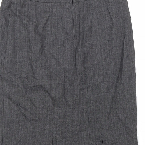 Warehouse Womens Grey Polyester Straight & Pencil Skirt Size 10 Zip