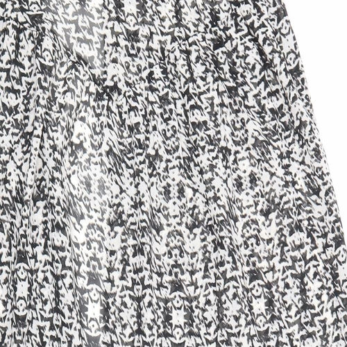 Atmosphere Womens Black Geometric Polyester Maxi Size S V-Neck Pullover