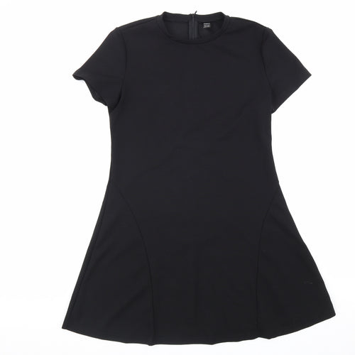 SheIn Womens Black Polyester Fit & Flare Size XL Round Neck Zip