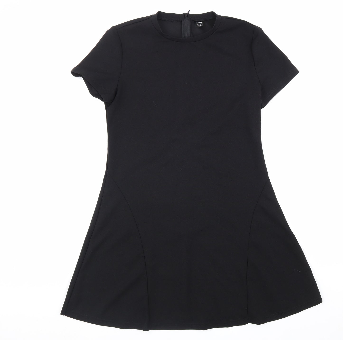 SheIn Womens Black Polyester Fit & Flare Size XL Round Neck Zip
