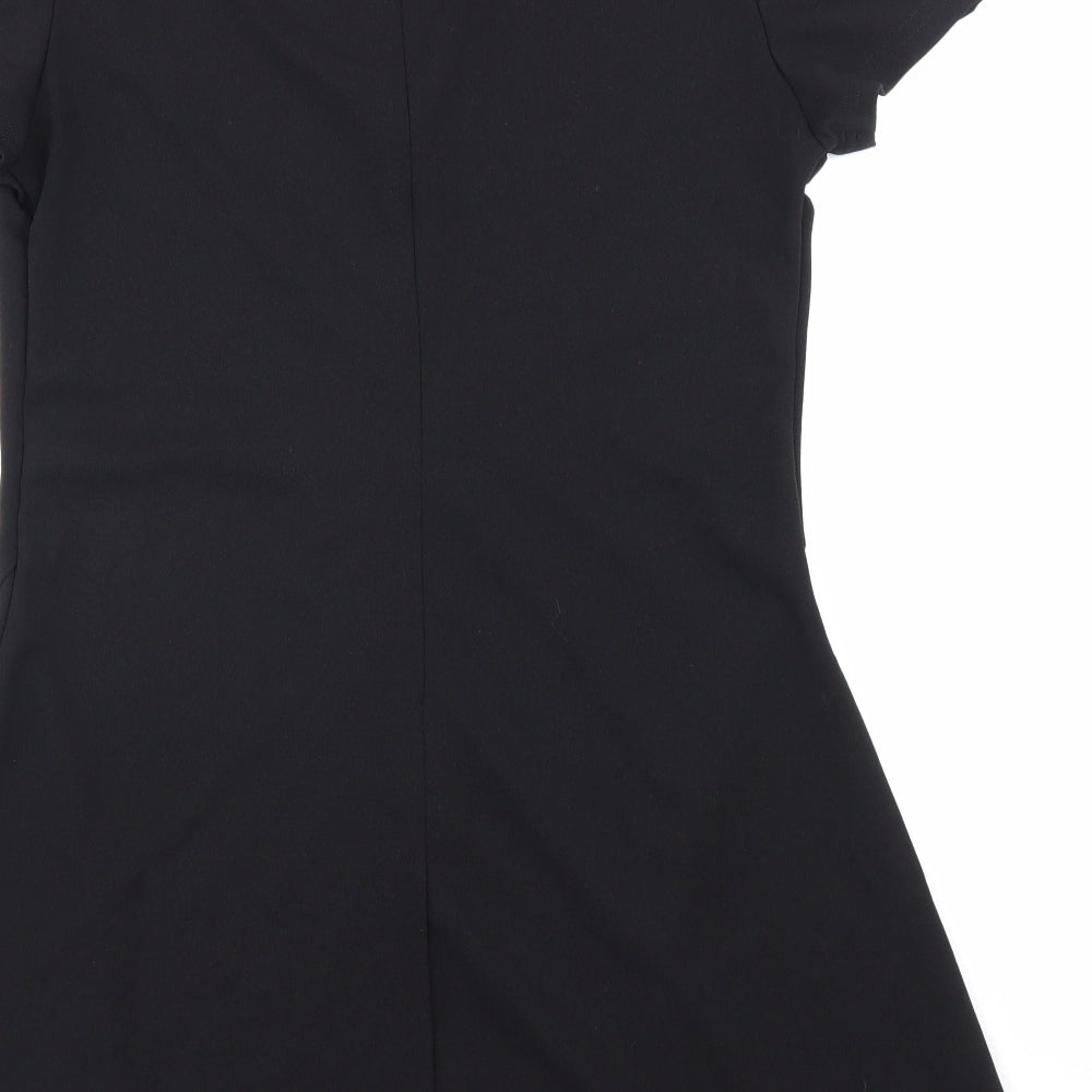 SheIn Womens Black Polyester Fit & Flare Size XL Round Neck Zip