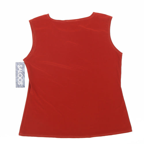 Saloos Womens Red Polyester Basic Tank Size 14 Scoop Neck