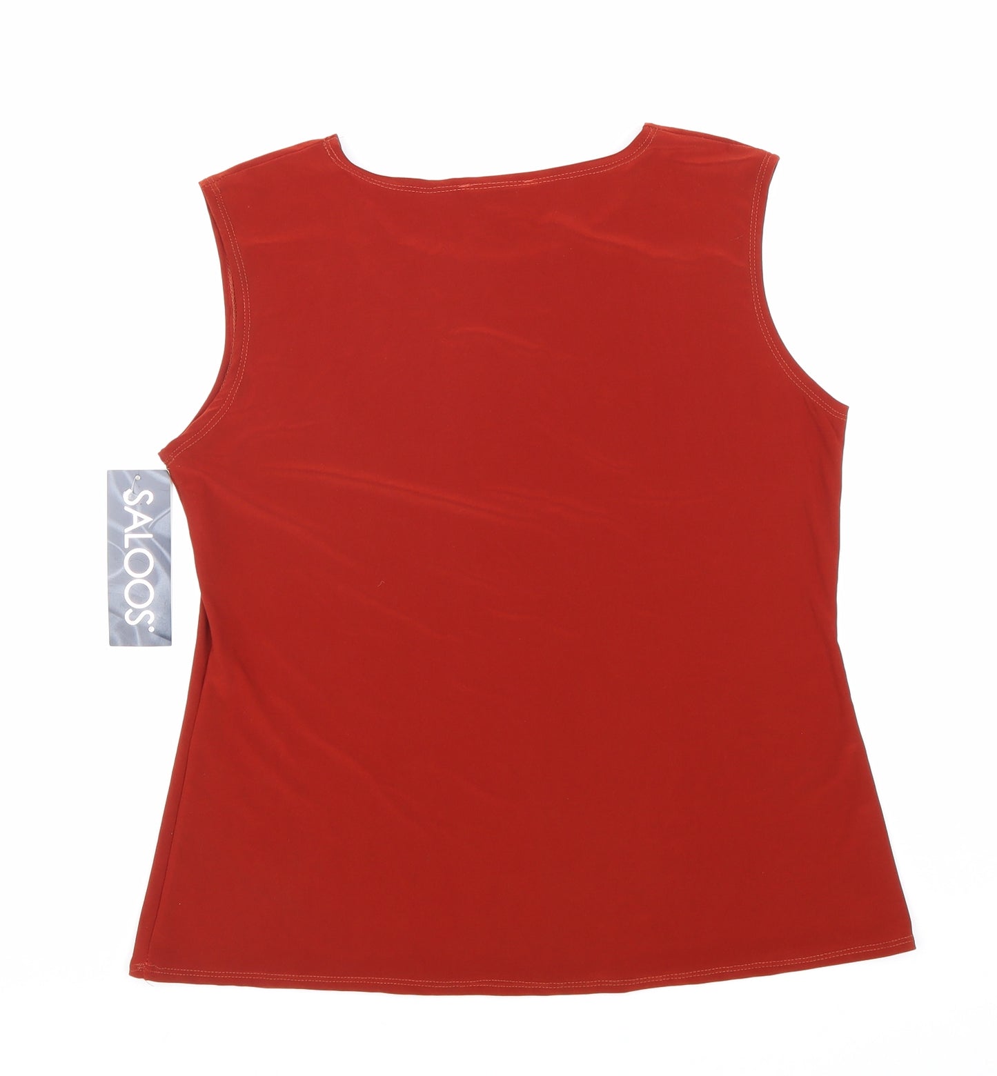Saloos Womens Red Polyester Basic Tank Size 14 Scoop Neck