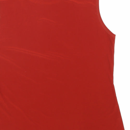 Saloos Womens Red Polyester Basic Tank Size 14 Scoop Neck