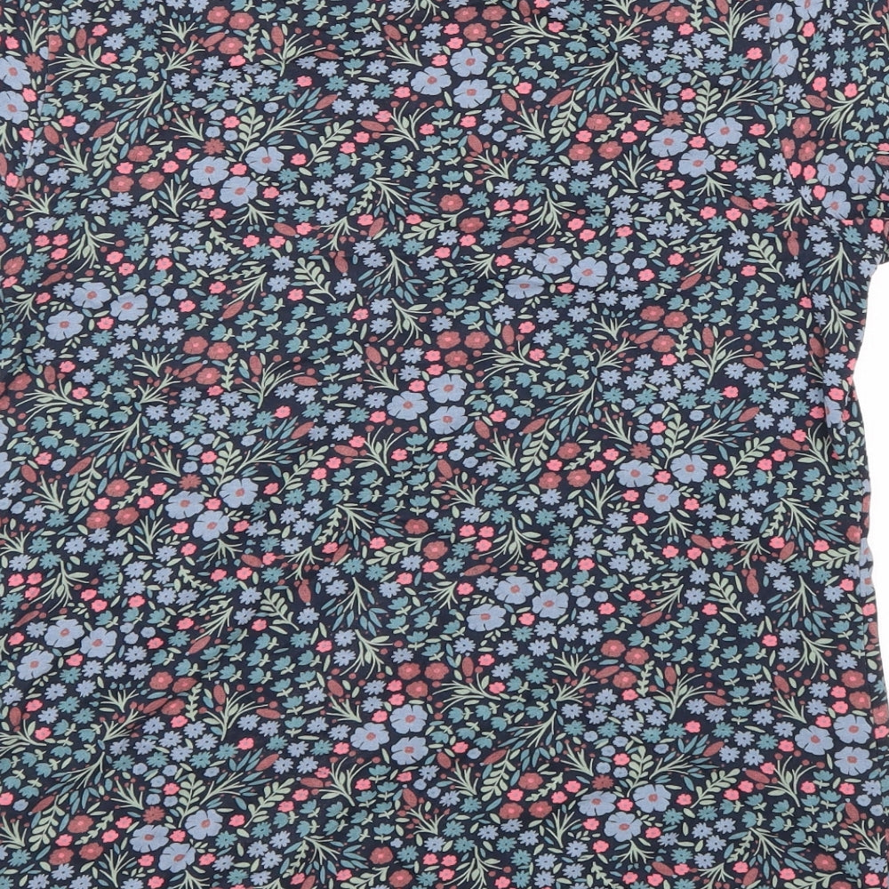 Bakeburn Womens Multicoloured Floral 100% Cotton Basic T-Shirt Size 10 Round Neck