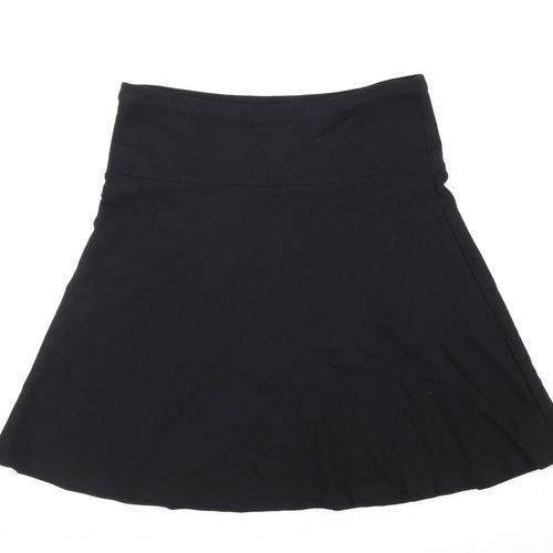 H&M Womens Black Polyester Swing Skirt Size 8 Hook & Loop