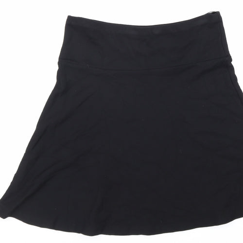 H&M Womens Black Polyester Swing Skirt Size 8 Hook & Loop
