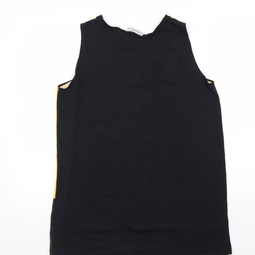 Per Una Womens Black Floral Polyester Basic Tank Size 14 V-Neck